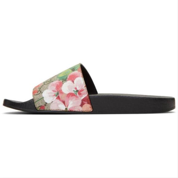 GUCCI GG logo floral bloom rubber pool slides - Picture 2 of 6
